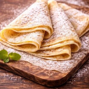 Crepes mit Puderzucker